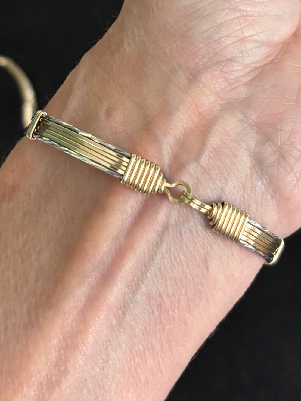 Ronaldo I Love You Forever Gold and Silver Twisted Wire Women’s Bracelet 7” - Picture 10 of 10